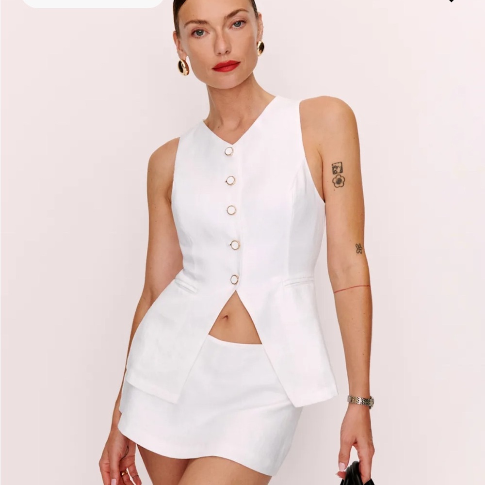 Reformation Linen Button-Down Vest